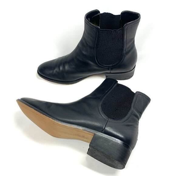 Karl Lagerfeld Mirla Chelsea Boots Black Leather Pointed Toe Pull On Size 8 - Picture 5 of 13